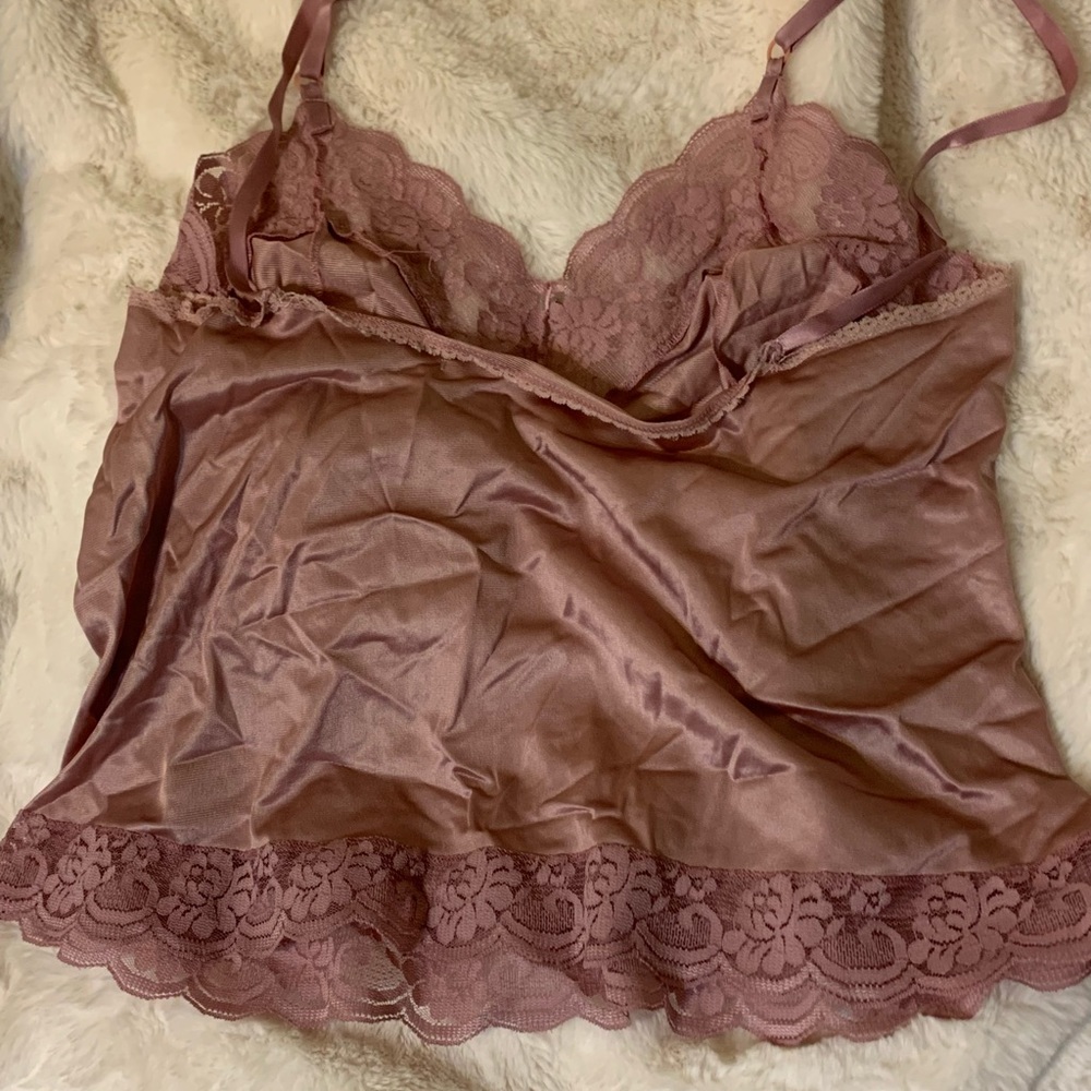 satin pink sleepwear tank - Picture 2 of 2